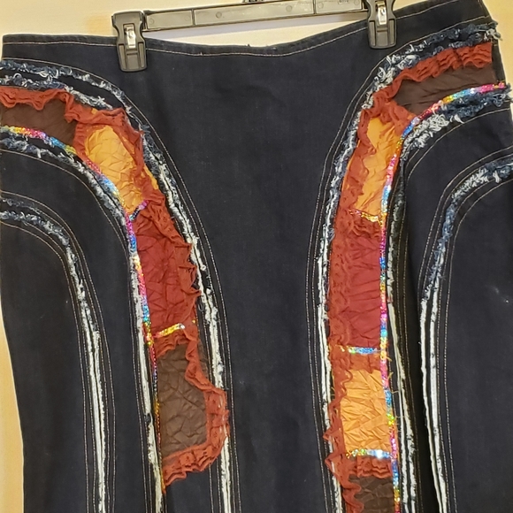 AS•HRO Denim/Mixed Materials Skirt/Jacket Set, XXL, fits like 16W-18W. - Picture 11 of 16